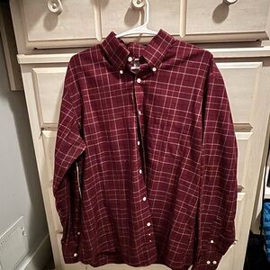 Brooks Brothers Burgundy Check Men's Shirt